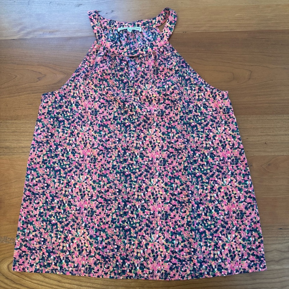 Floral Pink Sleeveless Women's Top medium